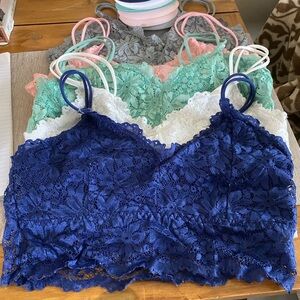 Lace Bralette Collection - Blue, White, Green, Pink, Gray